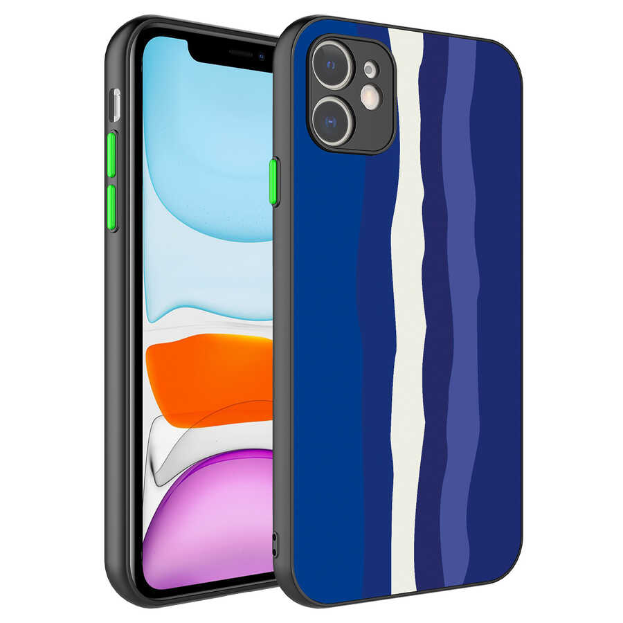 iPhone 11 Uyumlu Kamera Korumalı Renkli Temperli NXXA X-Cam Kapak-NO6