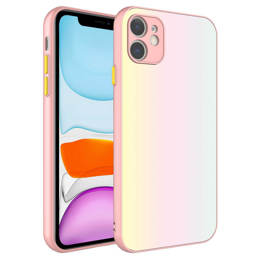 iPhone 11 Uyumlu Kamera Korumalı Renkli Temperli NXXA X-Cam Kapak-NO8