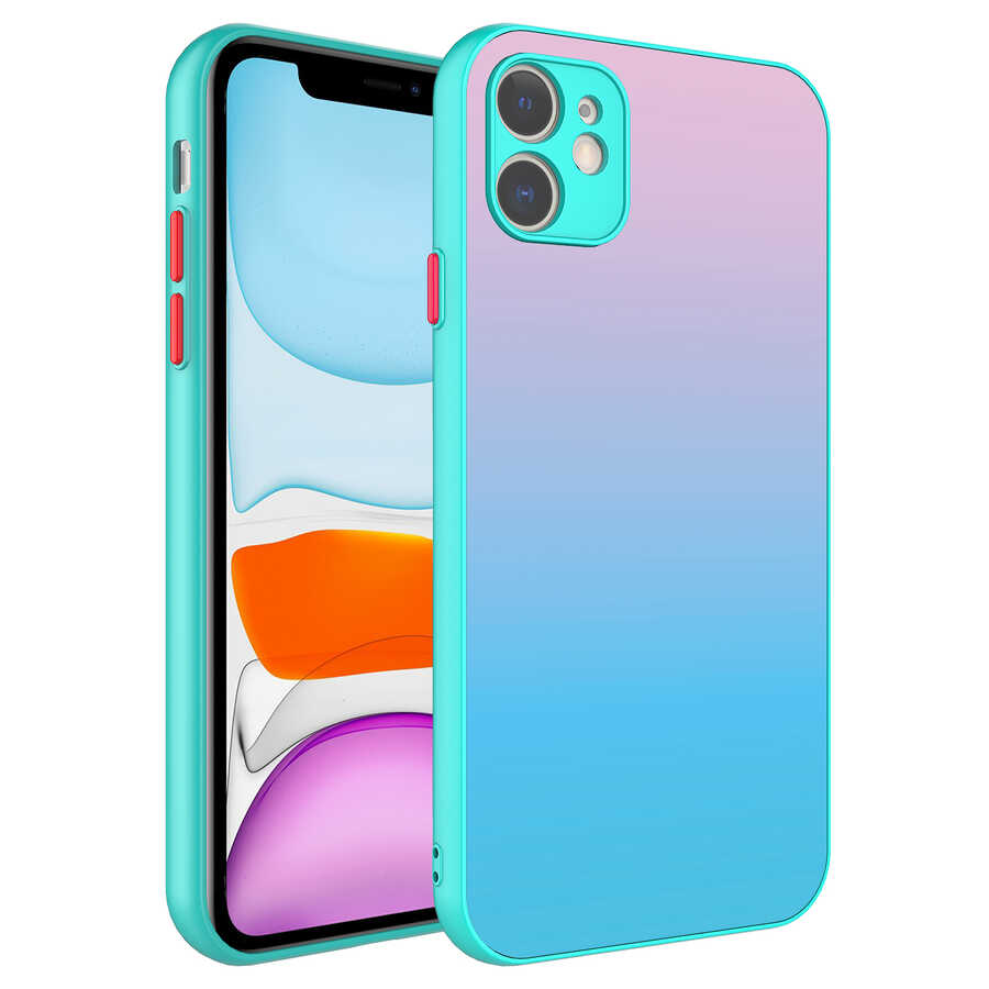 iPhone 11 Uyumlu Kamera Korumalı Renkli Temperli NXXA X-Cam Kapak-NO11