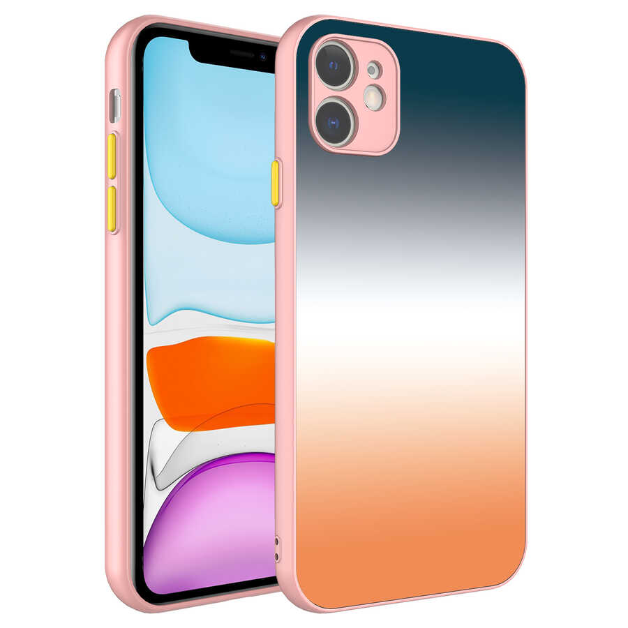 iPhone 11 Uyumlu Kamera Korumalı Renkli Temperli NXXA X-Cam Kapak-NO12