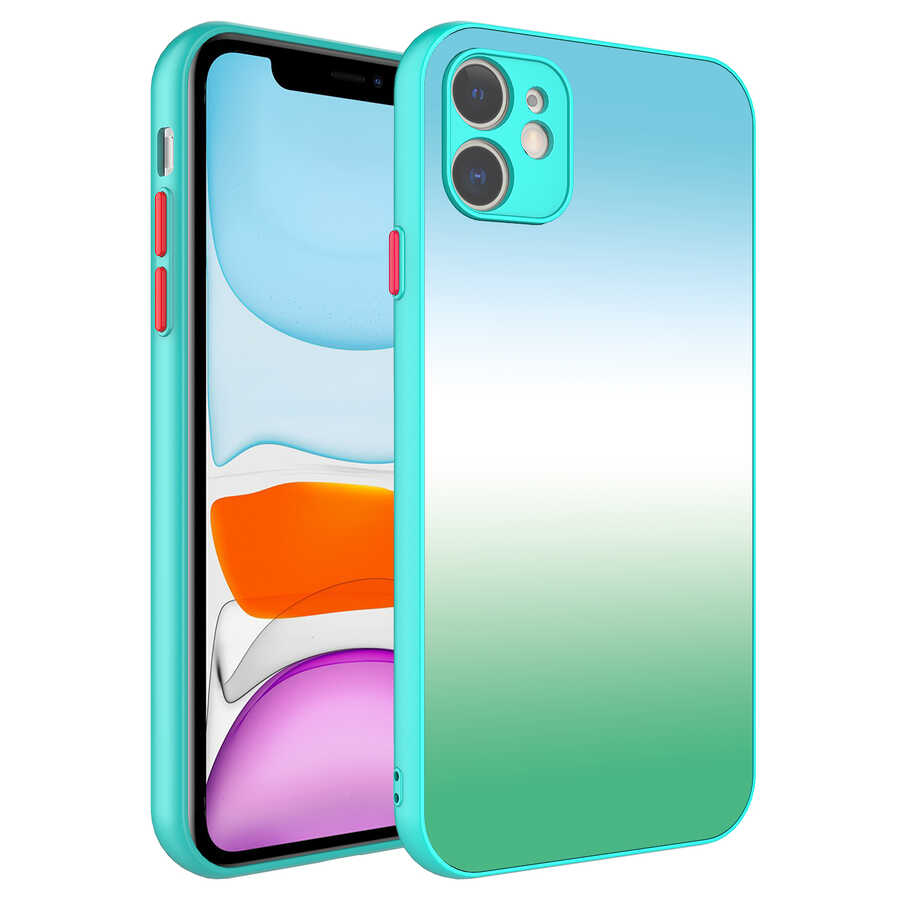 iPhone 11 Kılıf Kamera Korumalı Renkli Temperli NXXA X-Cam Kapak-NO13
