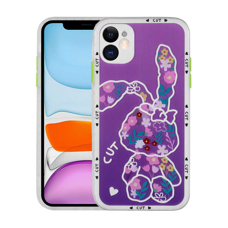 iPhone 11 Kılıf Kamera Korumalı Desenli Sert NXXA Hess Kapak-NO1