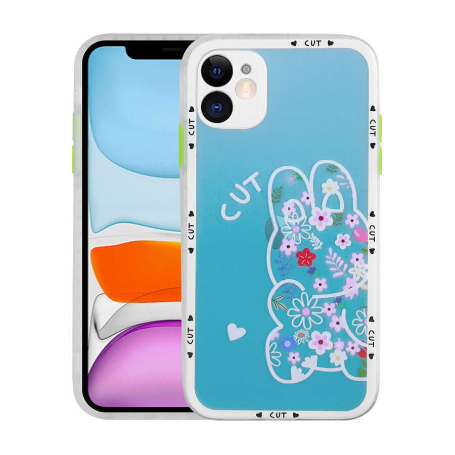 iPhone 11 Uyumlu Kamera Korumalı Desenli Sert NXXA Hess Kapak-NO2