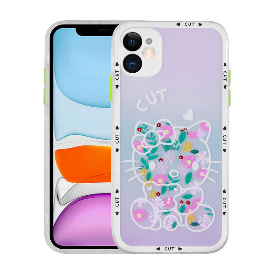 iPhone 11 Uyumlu Kamera Korumalı Desenli Sert NXXA Hess Kapak-NO9