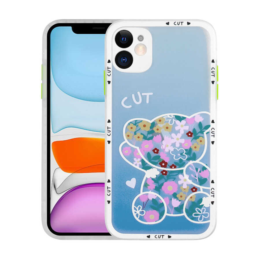 iPhone 11 Uyumlu Kamera Korumalı Desenli Sert NXXA Hess Kapak-NO6