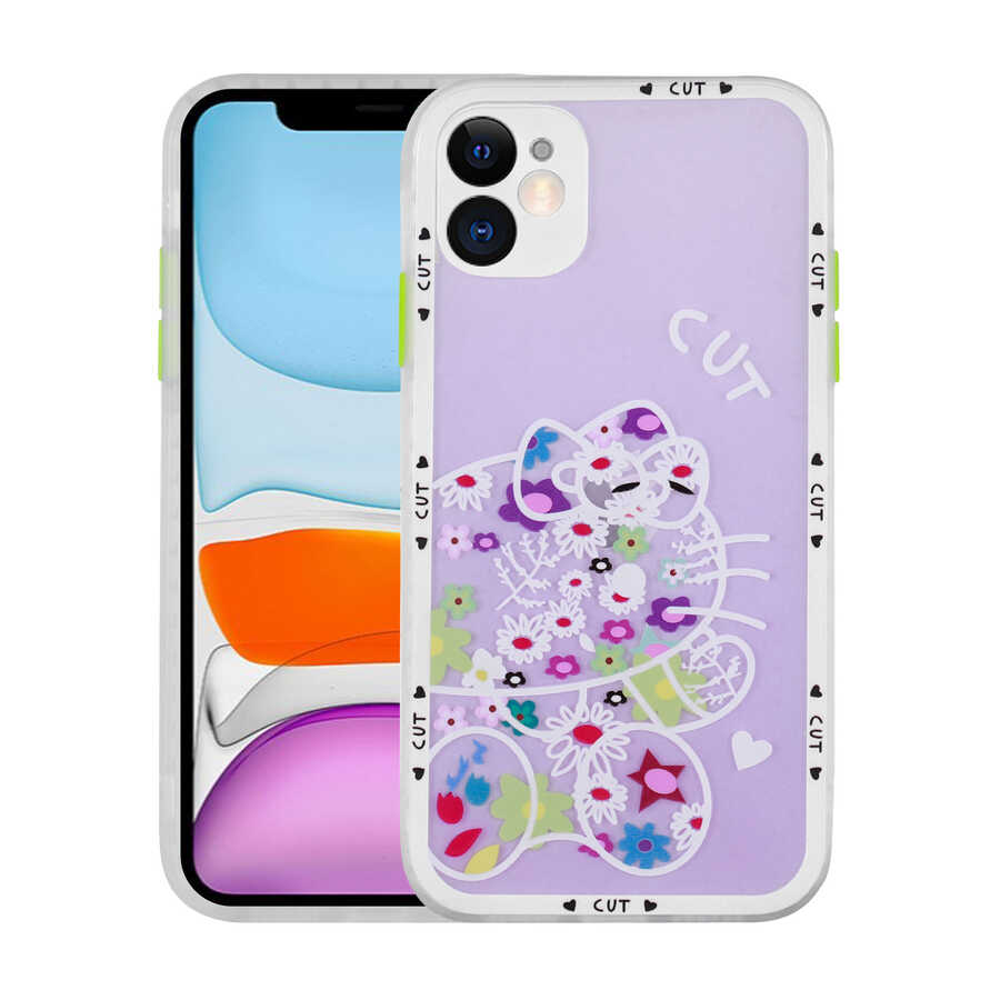 iPhone 11 Uyumlu Kamera Korumalı Desenli Sert NXXA Hess Kapak-NO8