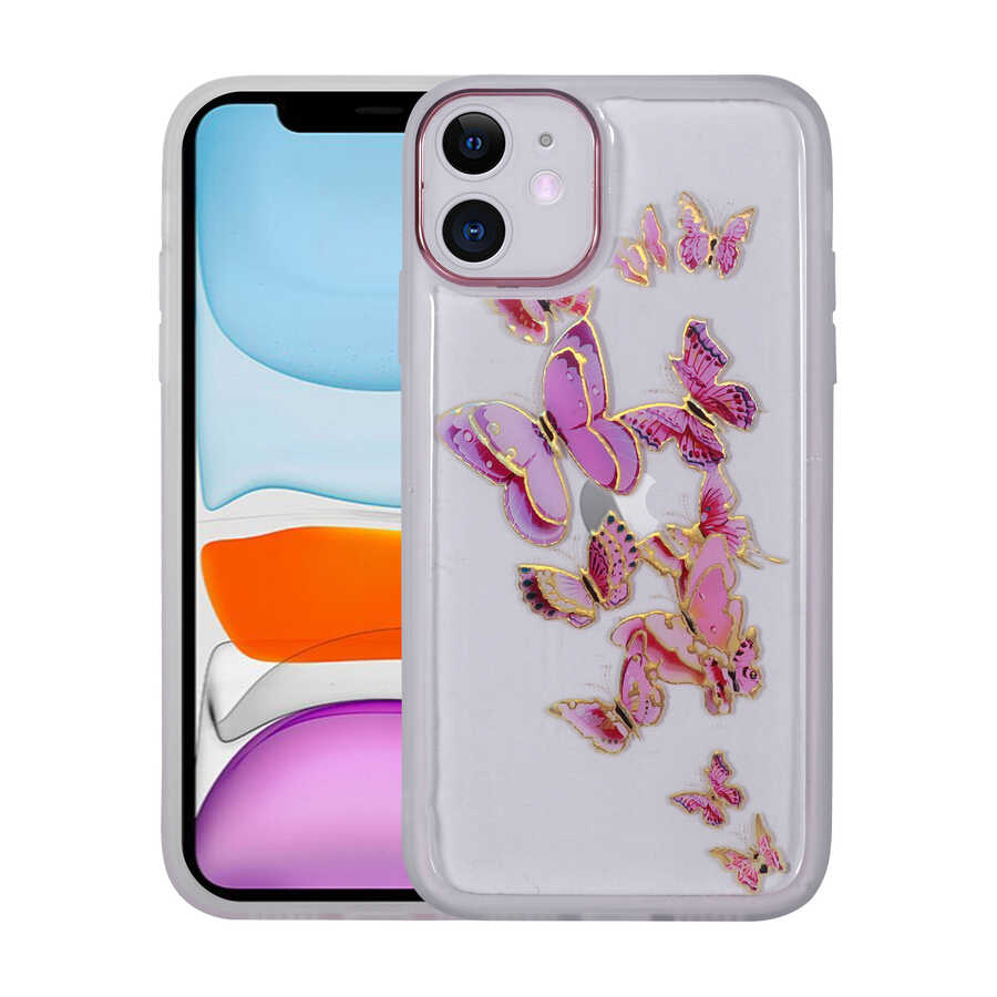 iPhone 11 Uyumlu Figürlü Desenli Işıltılı Sert NXXA Sos Kapak-NO4
