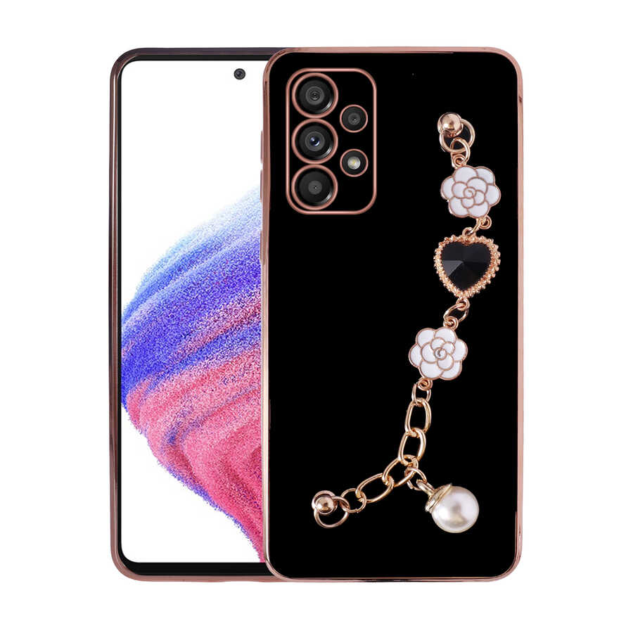 Galaxy A13 4G Kılıf El Tutamaçlı Kamera Korumalı NXXA Taka Silikon Kapak-Siyah