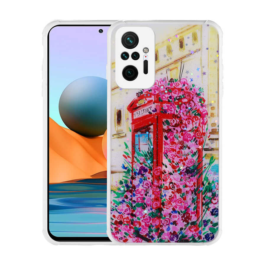 Xiaomi Redmi Note 10 Pro Kılıf Simli Desenli Kamera Korumalı Parlak NXXA Popy Kapak-Kulübe