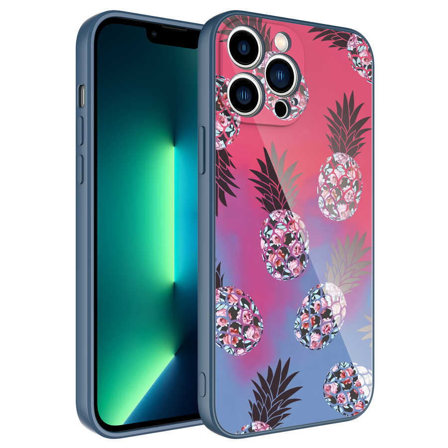 iPhone 13 Pro Uyumlu Kamera Korumalı Desenli Sert Silikon NXXA Epoksi Kapak-NO3