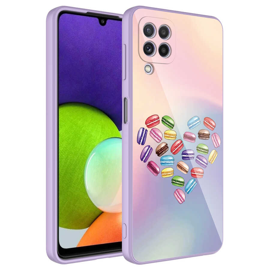 Galaxy A22 4G Kılıf Kamera Korumalı Desenli Sert Silikon NXXA Epoksi Kapak-NO1