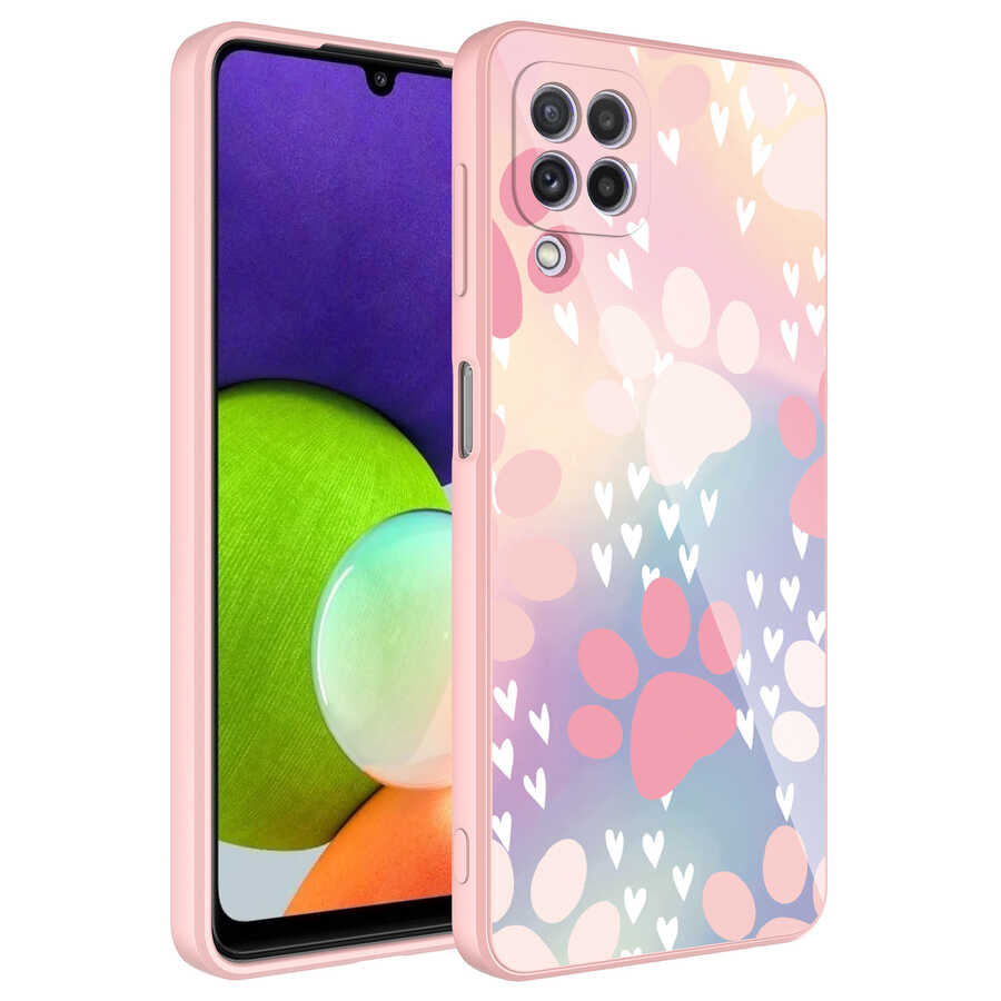 Galaxy A22 4G Kılıf Kamera Korumalı Desenli Sert Silikon NXXA Epoksi Kapak-NO4