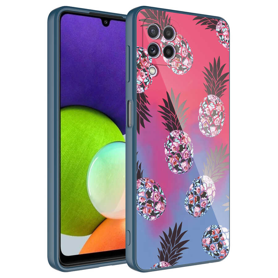 Galaxy M22 Kılıf Kamera Korumalı Desenli Sert Silikon NXXA Epoksi Kapak-NO3