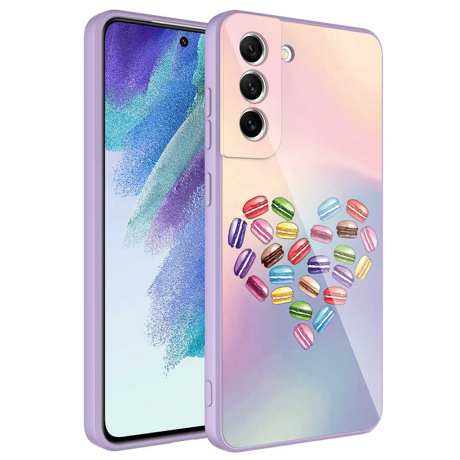 Galaxy S21 FE Kılıf Kamera Korumalı Desenli Sert Silikon NXXA Epoksi Kapak-NO1