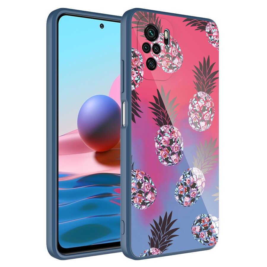 Xiaomi Redmi Note 10 Kılıf Kamera Korumalı Desenli Sert Silikon NXXA Epoksi Kapak-NO3
