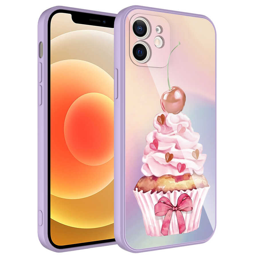 iPhone 12 Uyumlu Kamera Korumalı Desenli Sert Silikon NXXA Epoksi Kapak-NO11