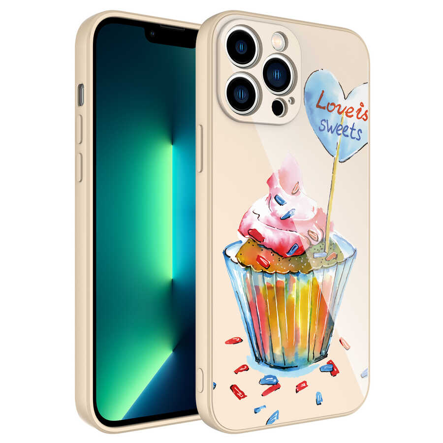 iPhone 12 Pro Max Uyumlu Kamera Korumalı Desenli Sert Silikon NXXA Epoksi Kapak-NO8
