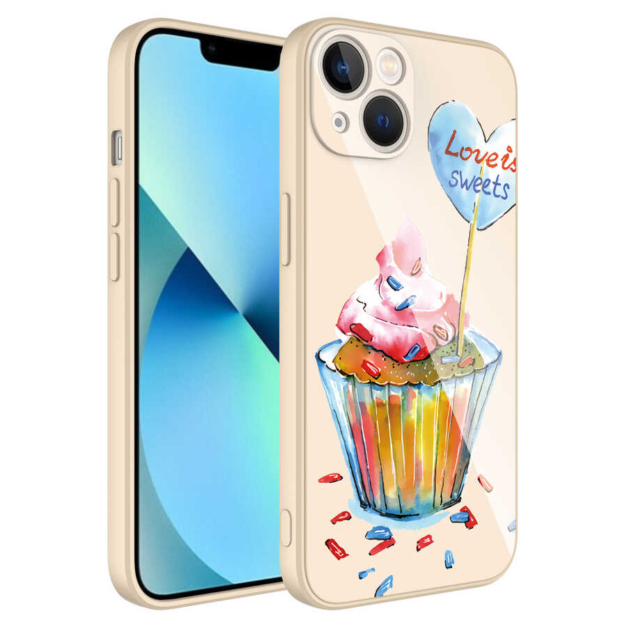 iPhone 13 Uyumlu Kamera Korumalı Desenli Sert Silikon NXXA Epoksi Kapak-NO8