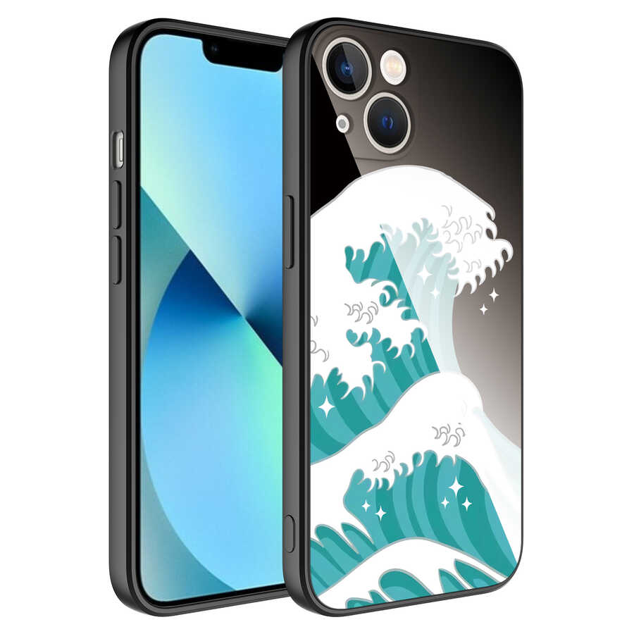 iPhone 13 Uyumlu Kamera Korumalı Desenli Sert Silikon NXXA Epoksi Kapak-NO9