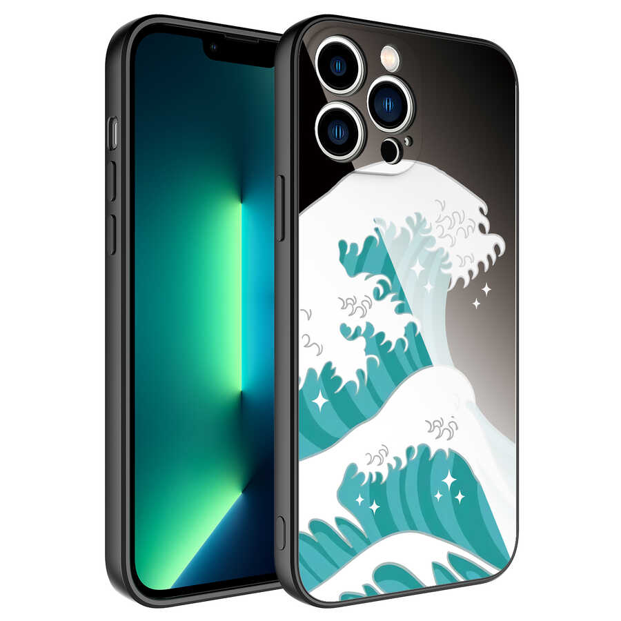 iPhone 13 Pro Max Kılıf Kamera Korumalı Desenli Sert Silikon NXXA Epoksi Kapak-NO9