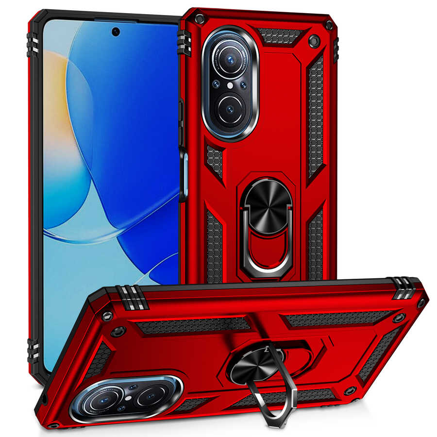 Huawei Nova 9 SE Kılıf NXXA Vega Kapak-Kırmızı