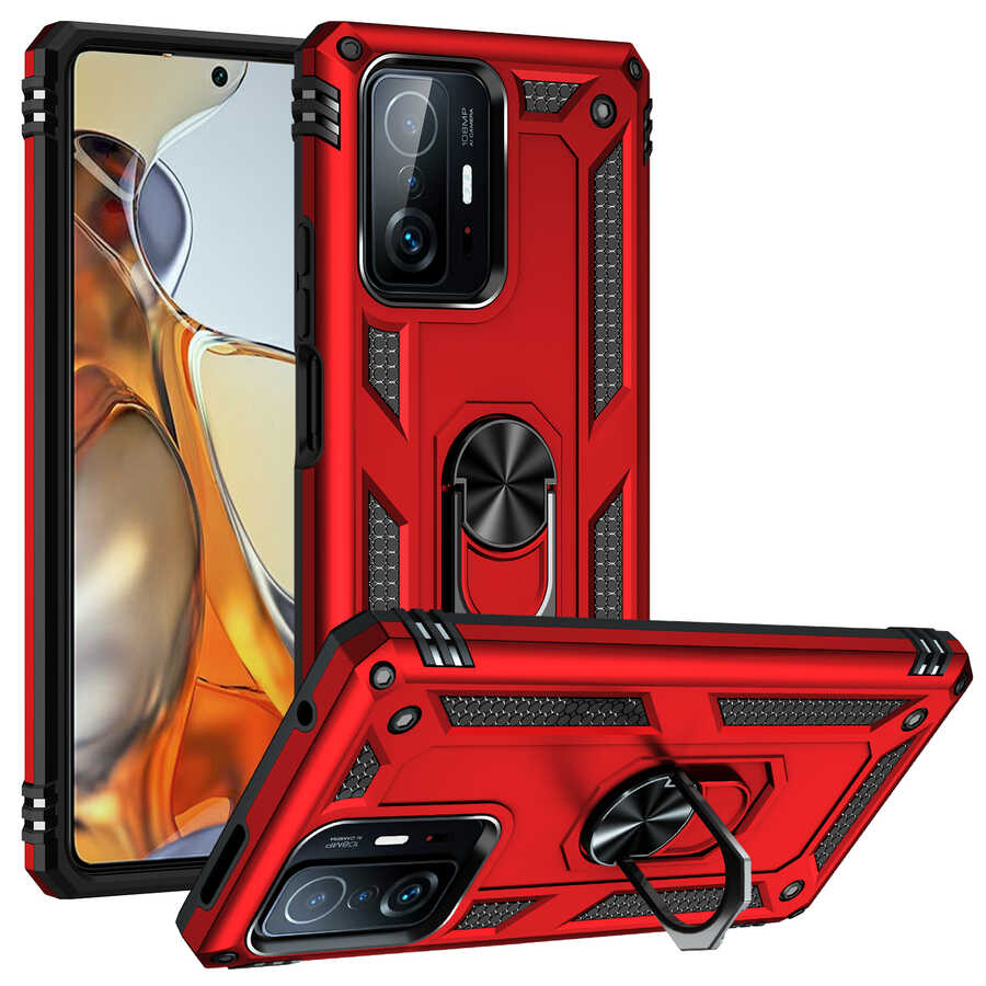 Xiaomi Mi 11T Pro 5G Kılıf NXXA Vega Kapak-Kırmızı