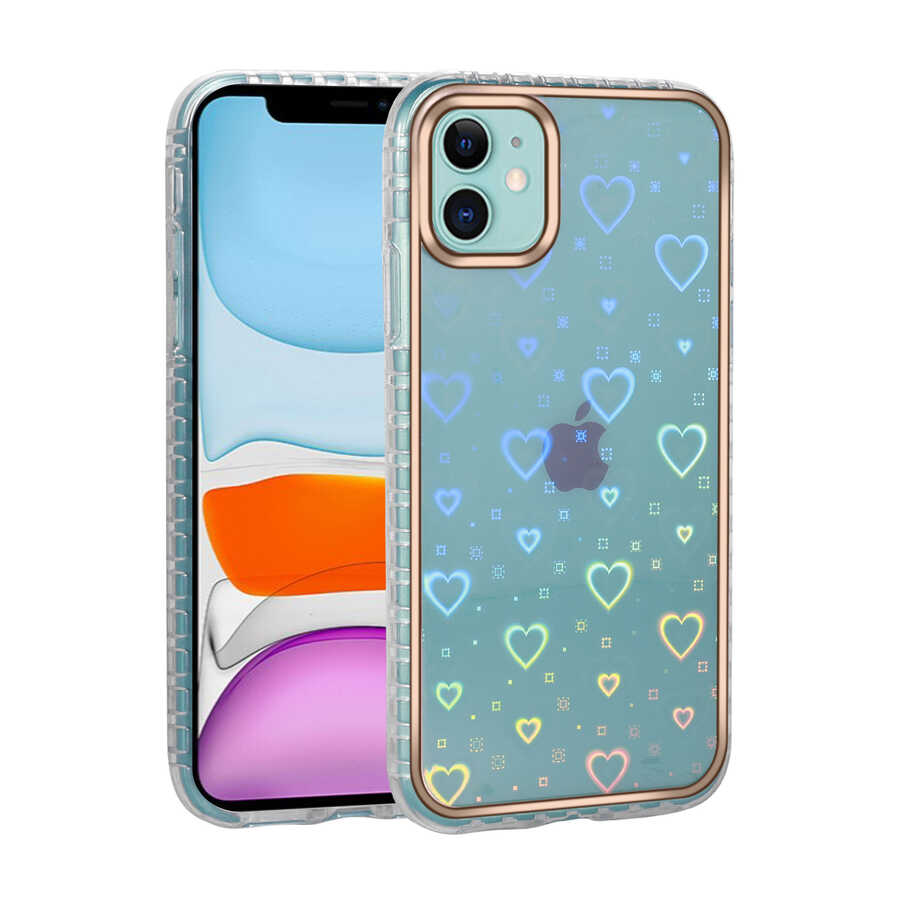 iPhone 11 Kılıf Desenli Parlayan Transparan NXXA Avva Kapak-NO4