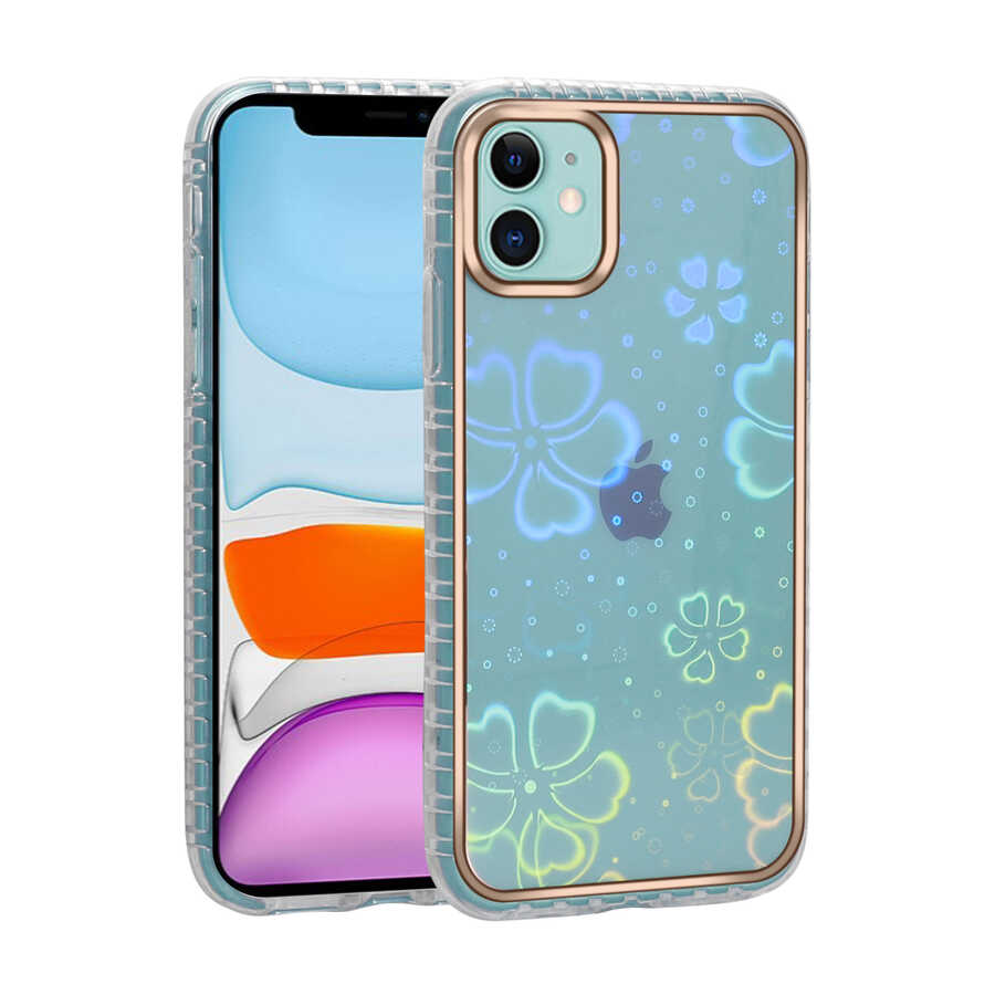 iPhone 11 Uyumlu Desenli Parlayan Transparan NXXA Avva Kapak-NO5
