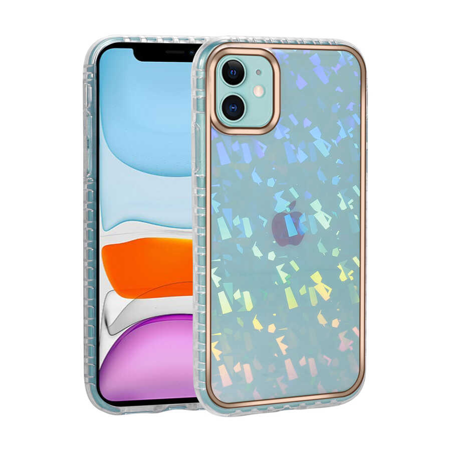 iPhone 11 Uyumlu Desenli Parlayan Transparan NXXA Avva Kapak-NO1