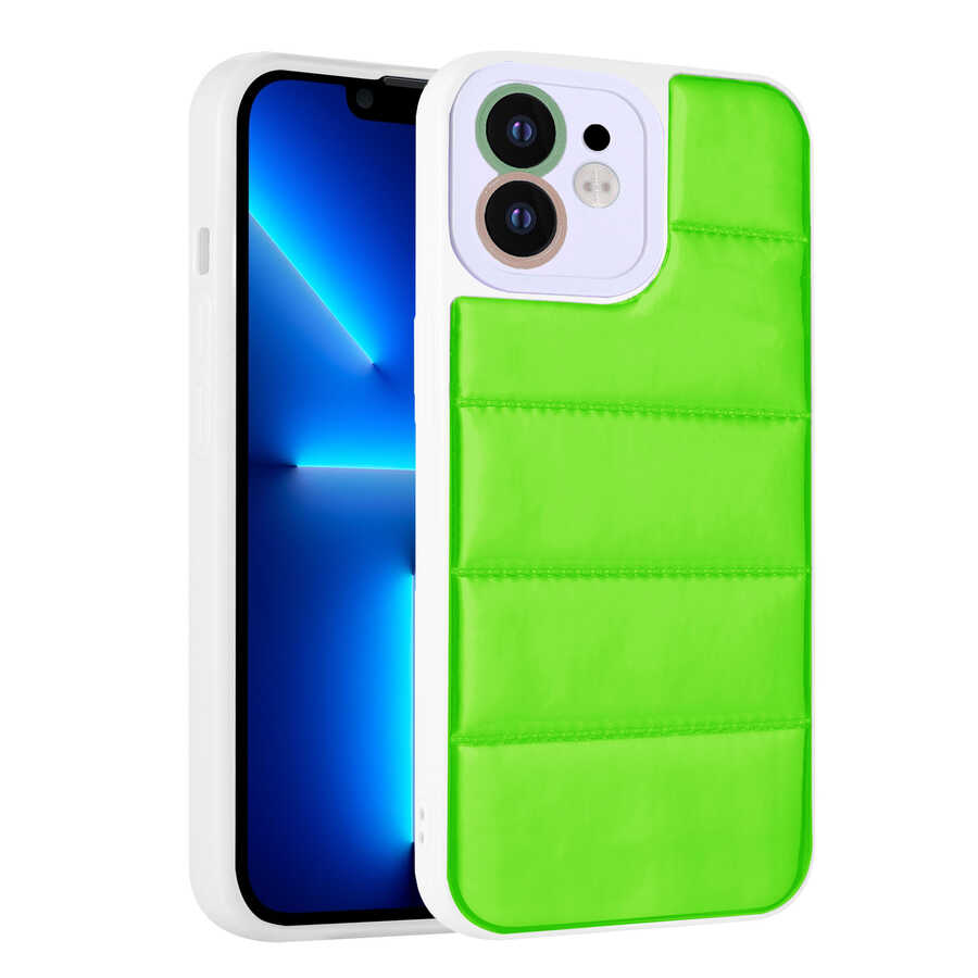 iPhone 11 Kılıf Kamera Korumalı Airbagli Renkli NXXA Seksek Kapak-Yeşil