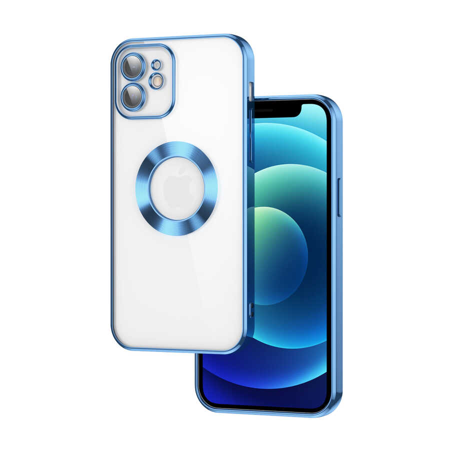 iPhone 11 Uyumlu Kamera Korumalı Logo Gösteren NXXA Omega Kapak-Mavi Açık