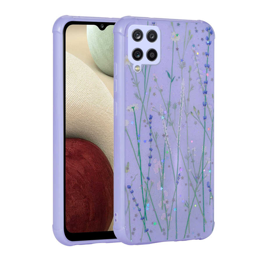 Galaxy M33 Kılıf Simli Desenli Kamera Korumalı Parlak NXXA Popy Kapak-Dallar