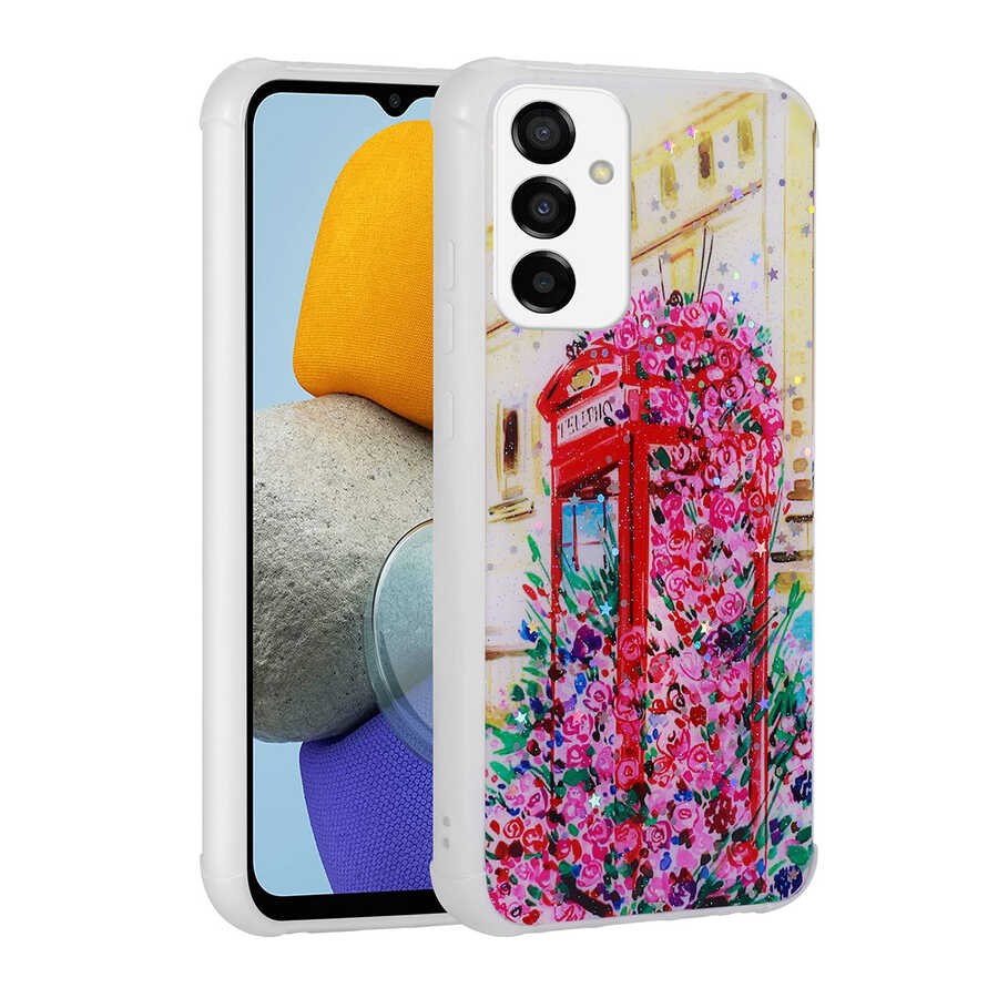 Galaxy M23 Kılıf Simli Desenli Kamera Korumalı Parlak NXXA Popy Kapak-Kulübe