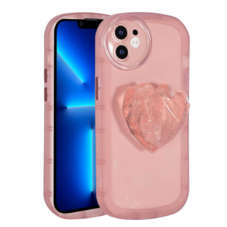 iPhone 11 Uyumlu Kamera Korumalı Pop Soketli Renkli NXXA Ofro Kapak-Pembe