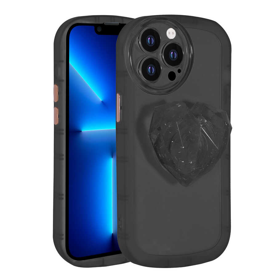 iPhone 12 Pro Uyumlu Kamera Korumalı Pop Soketli Renkli NXXA Ofro Kapak-Siyah