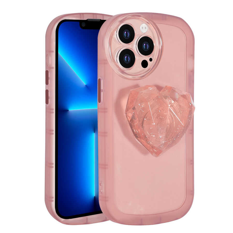 iPhone 12 Pro Max Kılıf Kamera Korumalı Pop Soketli Renkli NXXA Ofro Kapak-Pembe