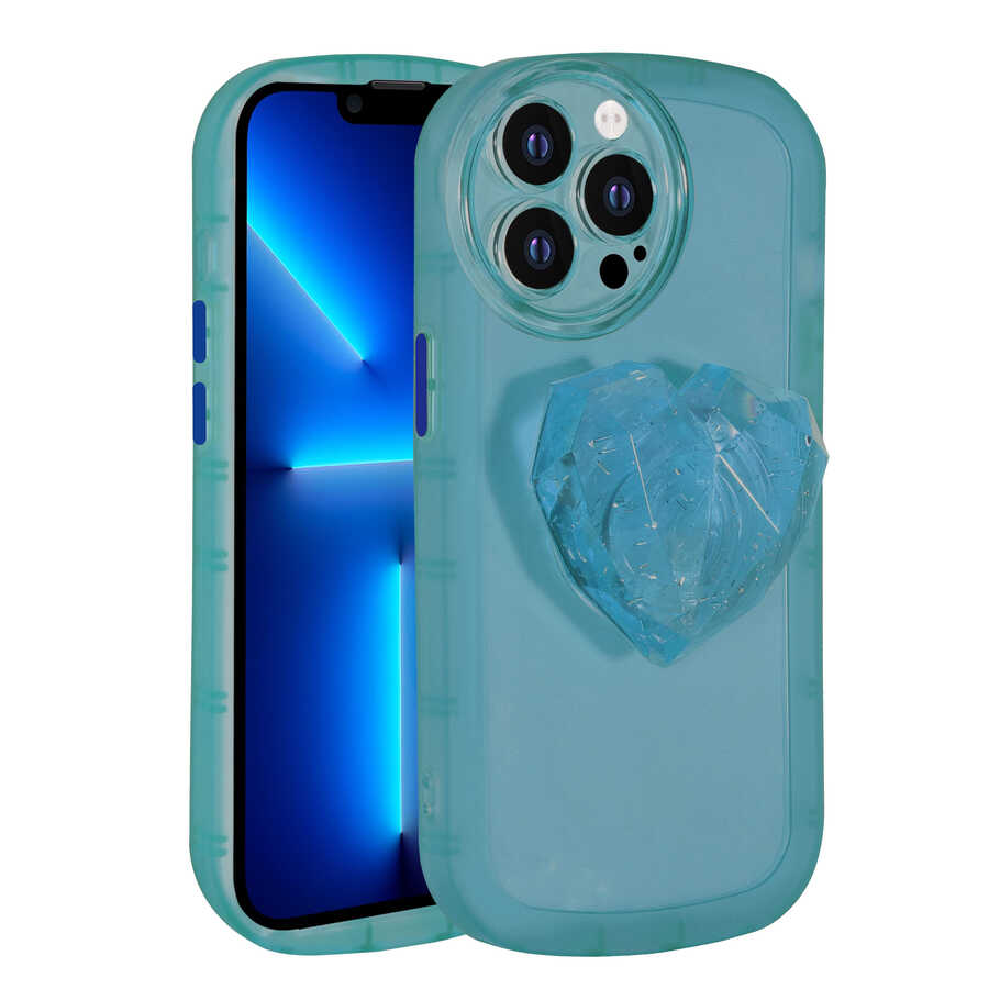 iPhone 13 Pro Kılıf Kamera Korumalı Pop Soketli Renkli NXXA Ofro Kapak-Mavi