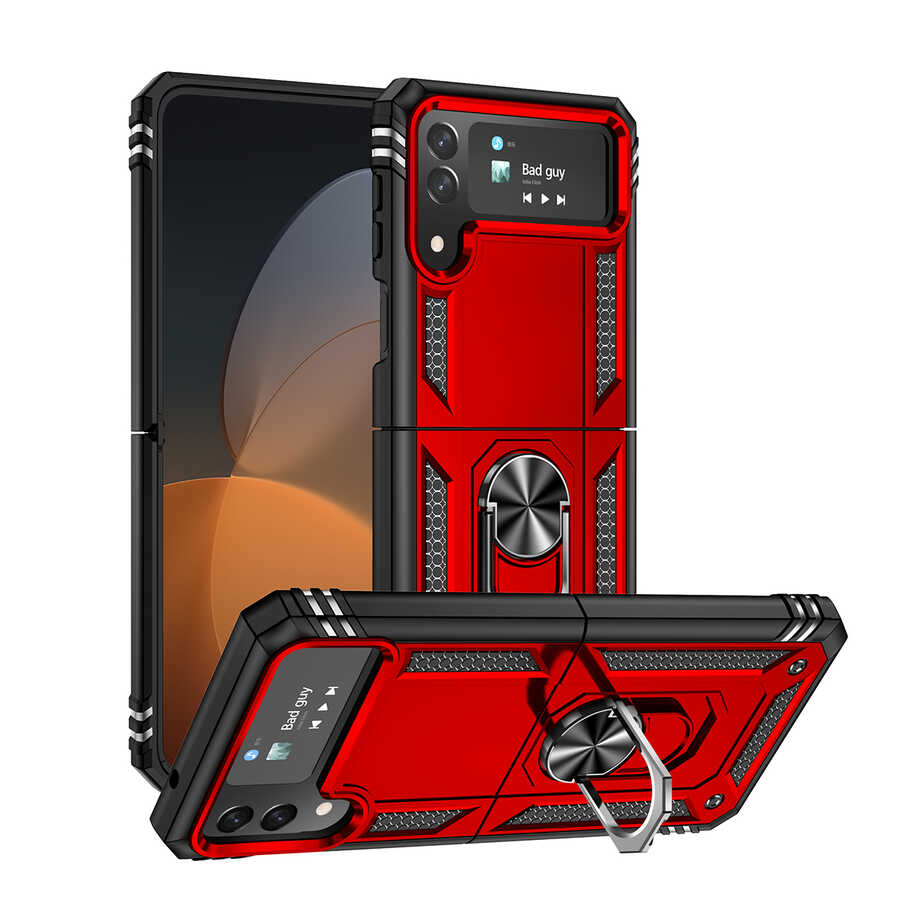 Galaxy Z Flip 4 Kılıf NXXA Vega Kapak-Kırmızı