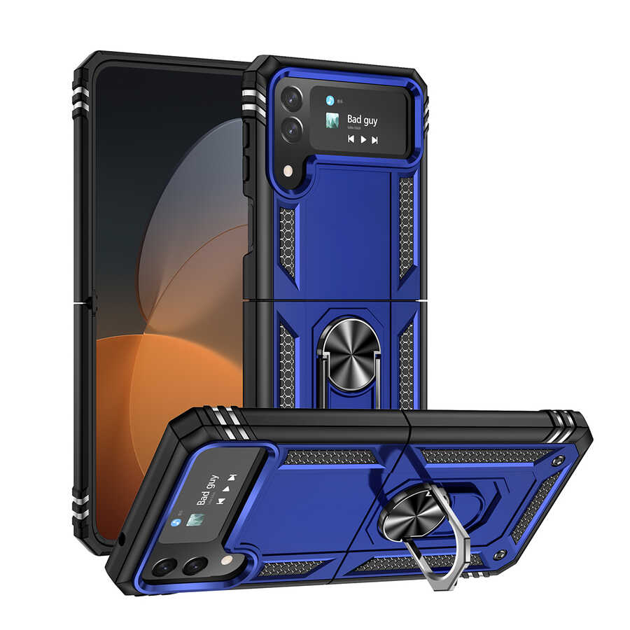Galaxy Z Flip 4 Kılıf NXXA Vega Kapak-Mavi
