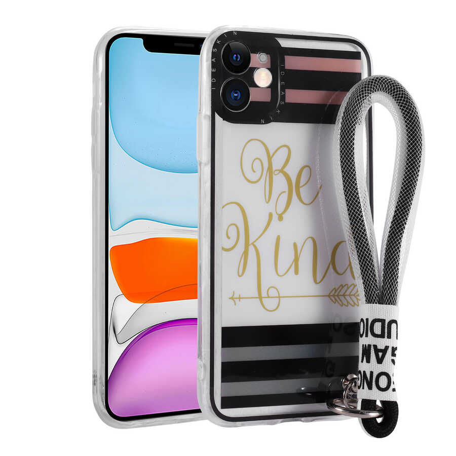 iPhone 11 Uyumlu Desenli El Askılı İpli NXXA Astana Silikon Kapak-Be Kind