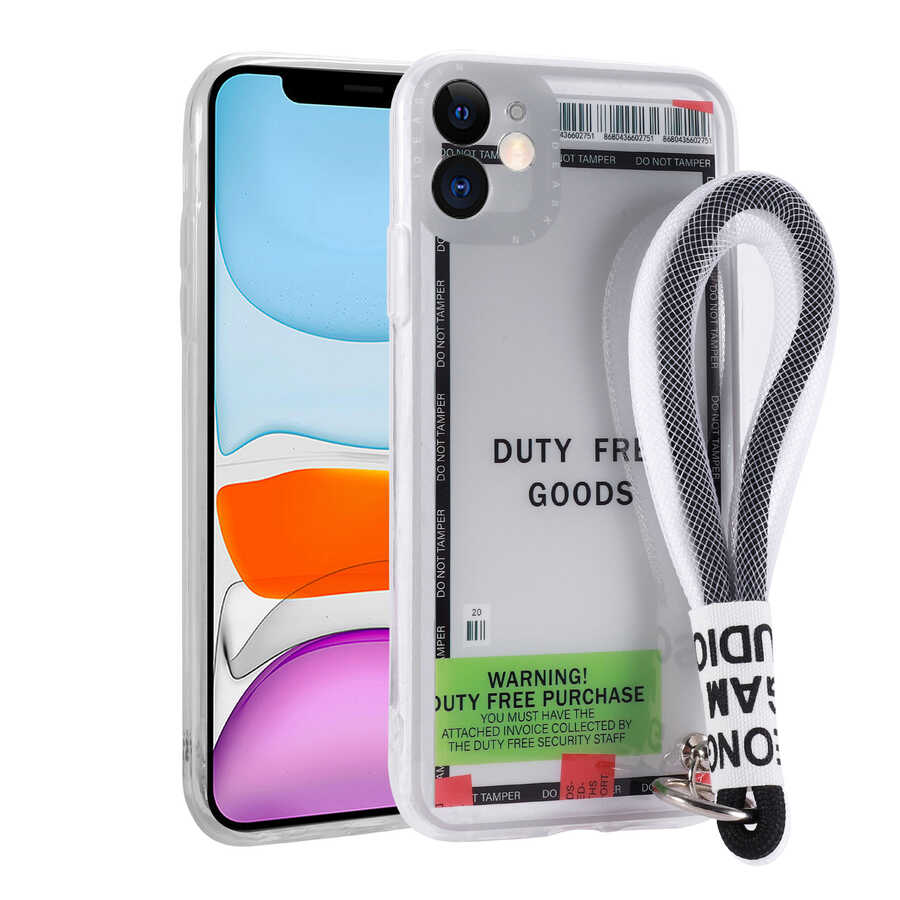 iPhone 11 Uyumlu Desenli El Askılı İpli NXXA Astana Silikon Kapak-Duty Free
