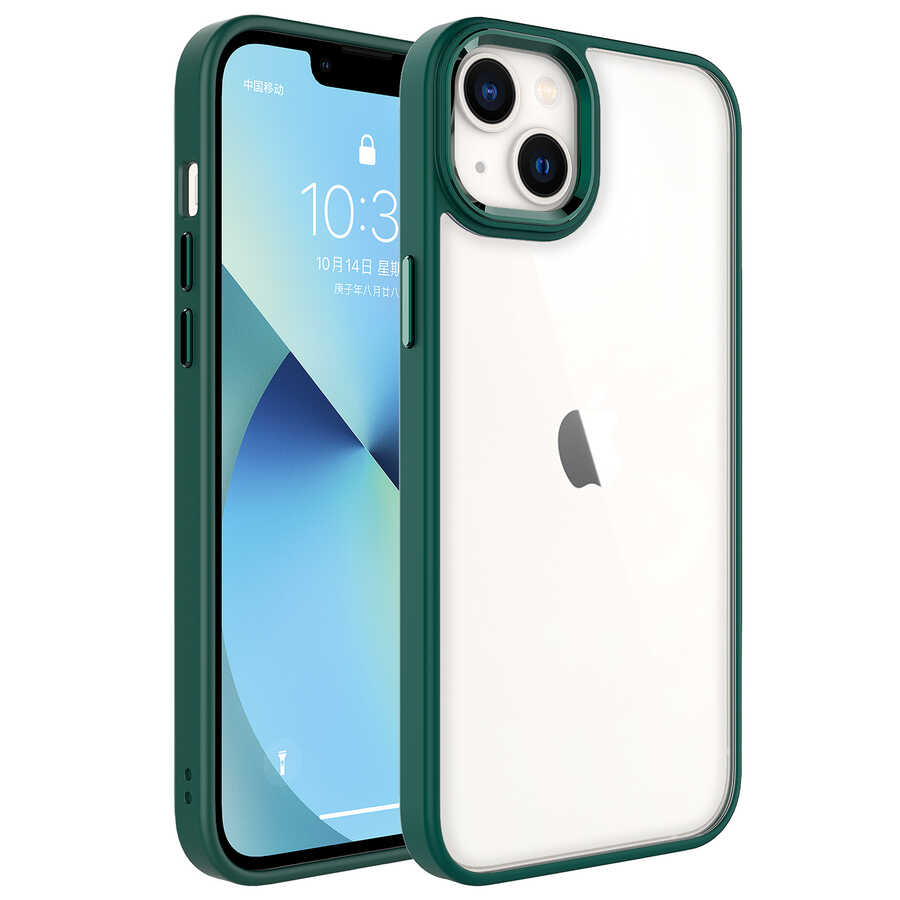 iPhone 14 Uyumlu NXXA Krom Kapak-Koyu Yeşil