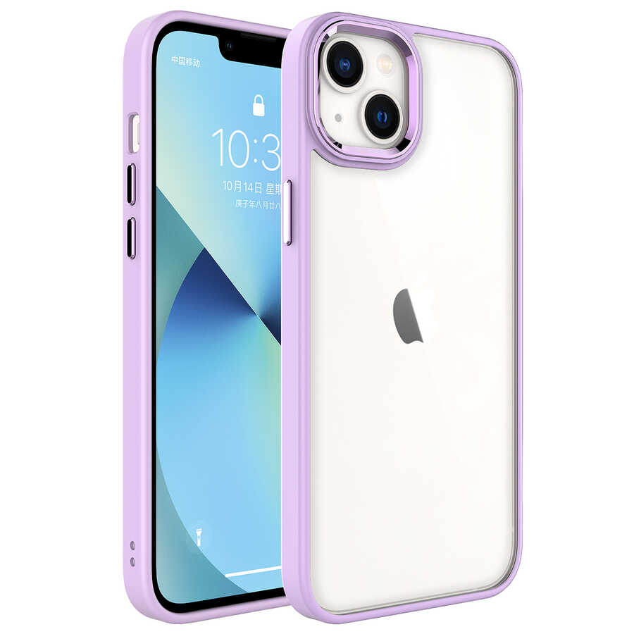 iPhone 14 Kılıf NXXA Krom Kapak-Lila