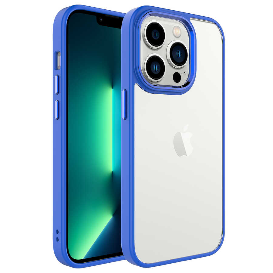 iPhone 14 Pro Uyumlu NXXA Krom Kapak-Lacivert