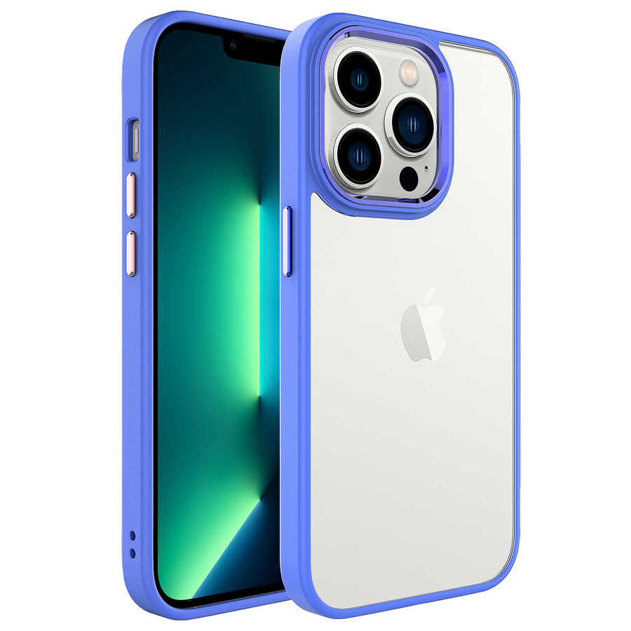 iPhone 14 Pro Uyumlu NXXA Krom Kapak-Lavendery Gray