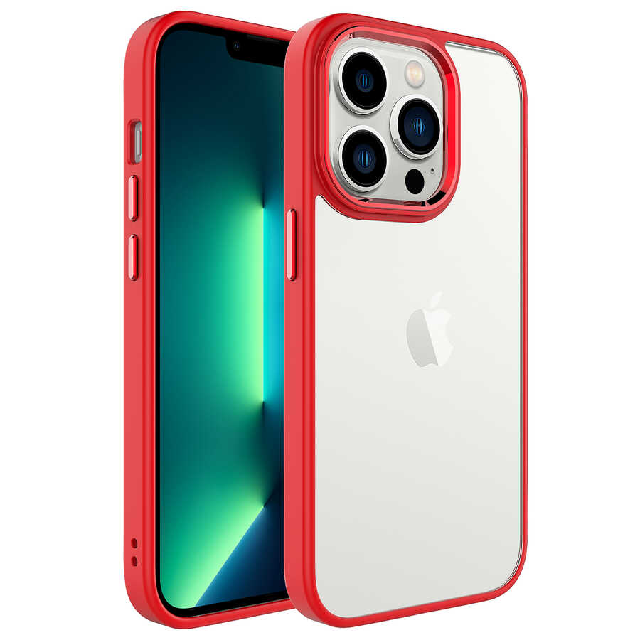 iPhone 14 Pro Kılıf NXXA Krom Kapak-Kırmızı