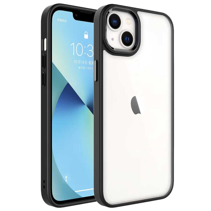 iPhone 14 Plus Uyumlu NXXA Krom Kapak-Siyah