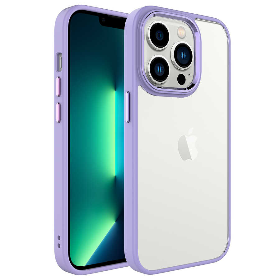 iPhone 14 Pro Max Kılıf NXXA Krom Kapak-Lila