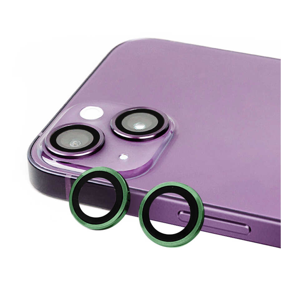 iPhone 14 Uyumlu NXXA CL-07 Kamera Lens Koruyucu-Koyu Yeşil