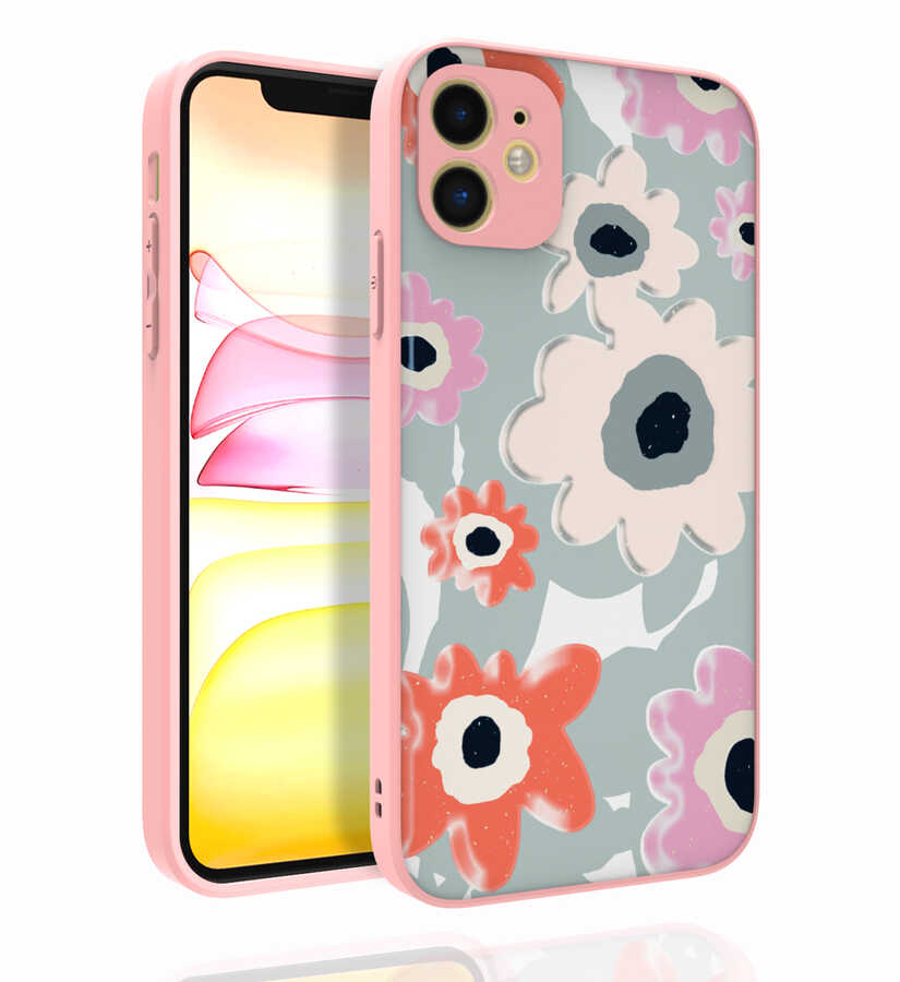 iPhone 11 Uyumlu Desenli Kamera Korumalı Parlak NXXA Nora Kapak-NO5